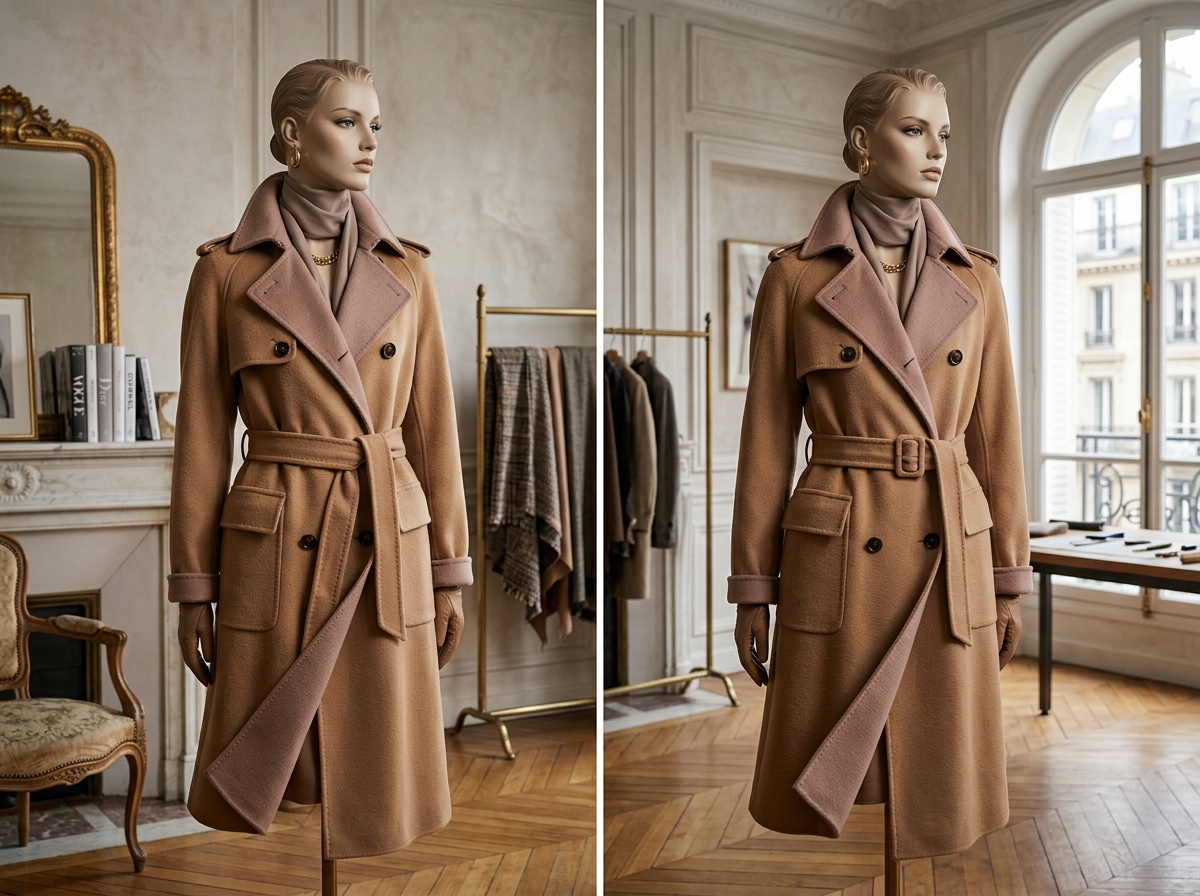 Cashmere Belted Trench Coat - image 1